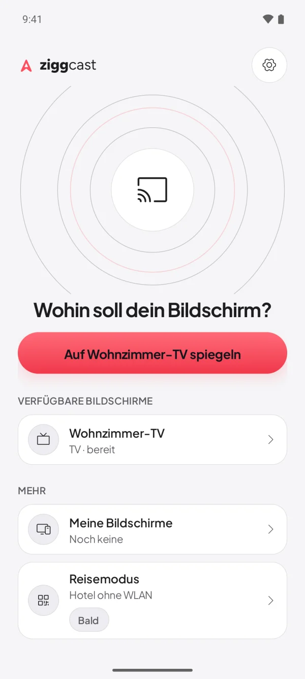 Tippe auf dem Handy auf den angezeigten Bildschirm